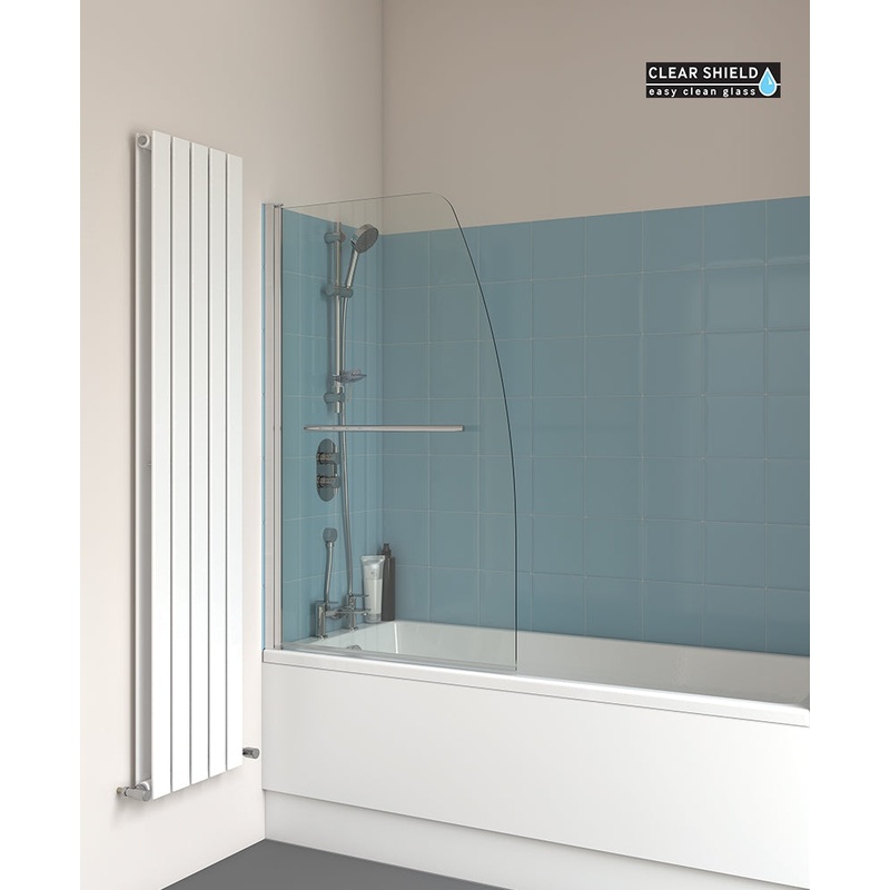 Lunar SB3 Radius Bathscreen With Towel R