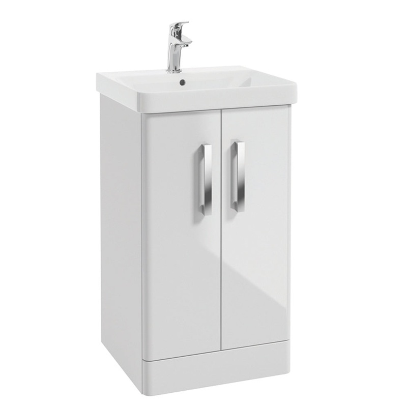Odeon White Gloss 50cm Floorstanding 2 D