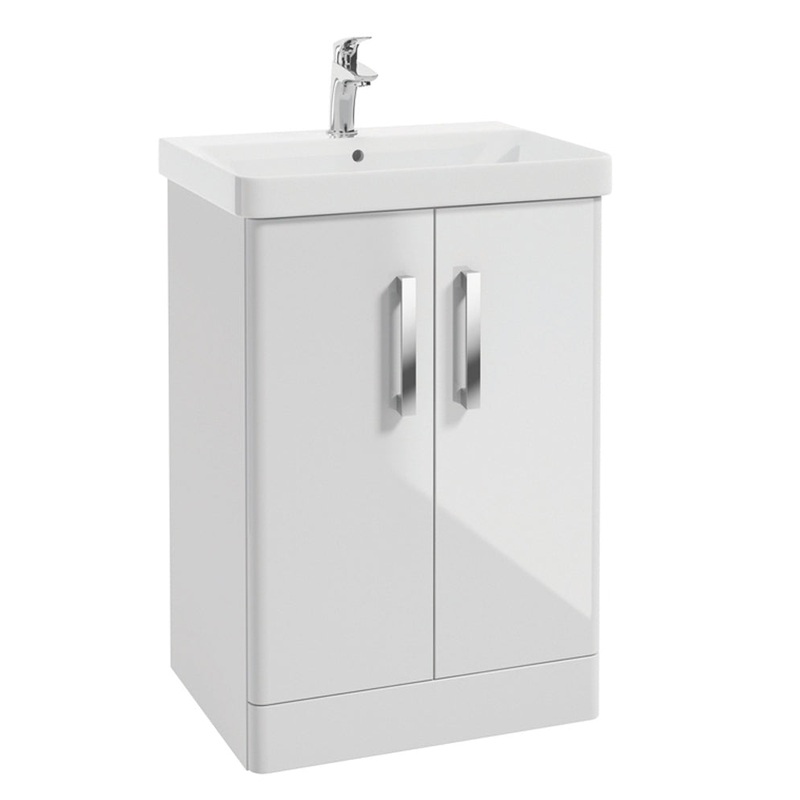 Odeon White Gloss 60cm Floorstanding 2 D