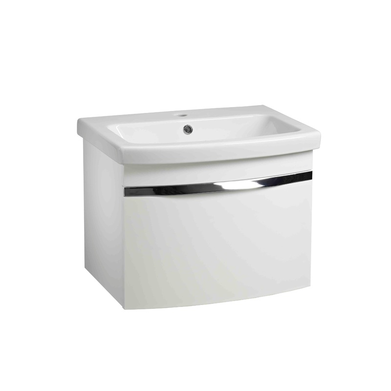 600mm Plan 1 Drawer Wall Mounted – White