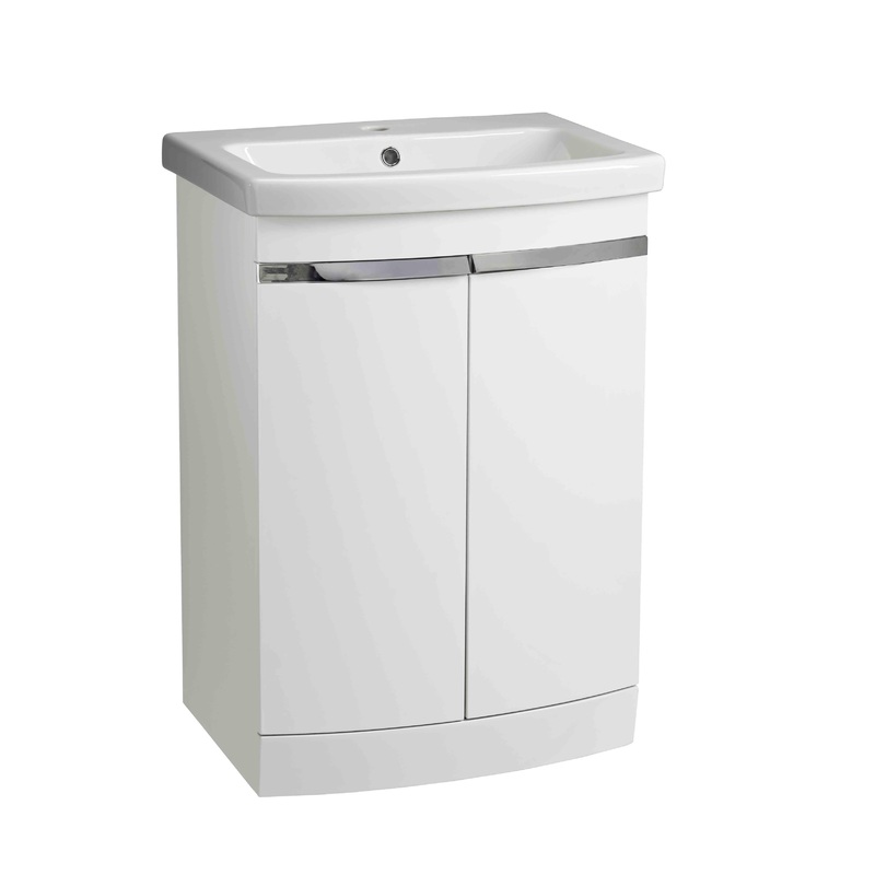600mm Plan 2 Door Floor Mounted – White