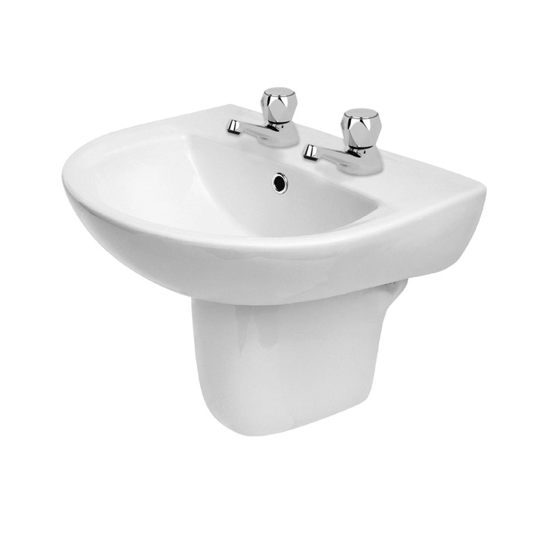 President 50cm Basin 2TH & Semi Pedestal
