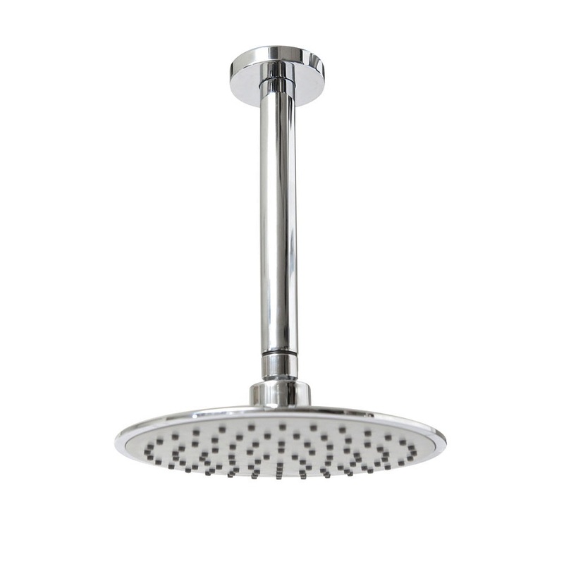 Ria 200mm Grey faceplate shower head & 2