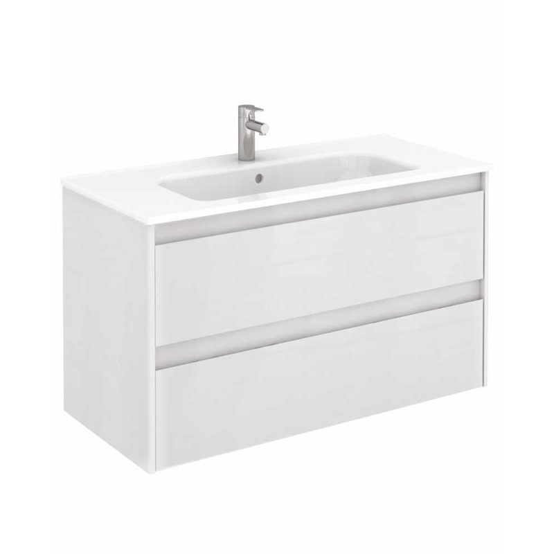 Dijon Gloss White 100cm Vanity Unit