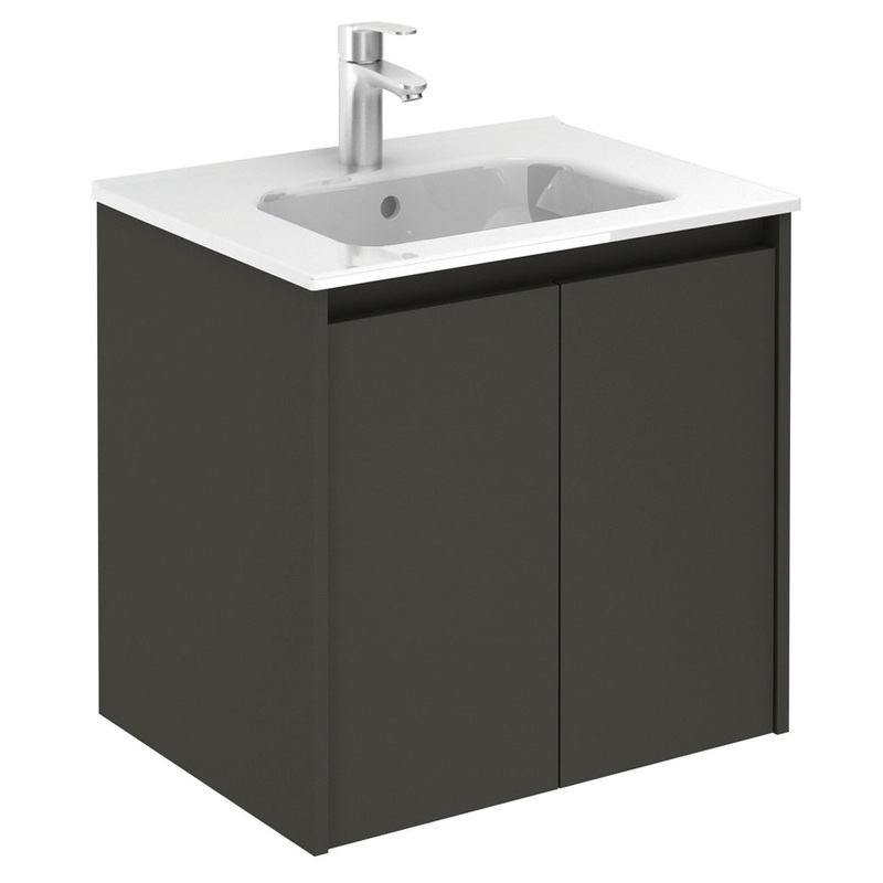 Smart Gloss Grey 2 Door 60cm Vanity Unit