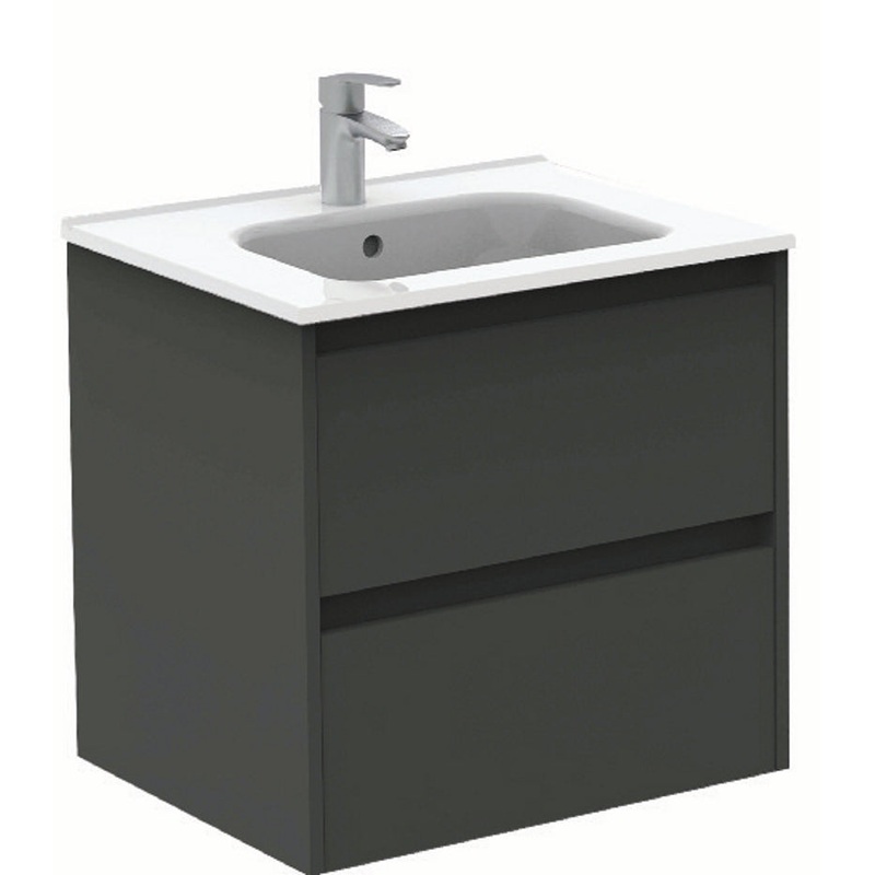 Smart Gloss Grey 2 Drawer 60cm Vanity Un