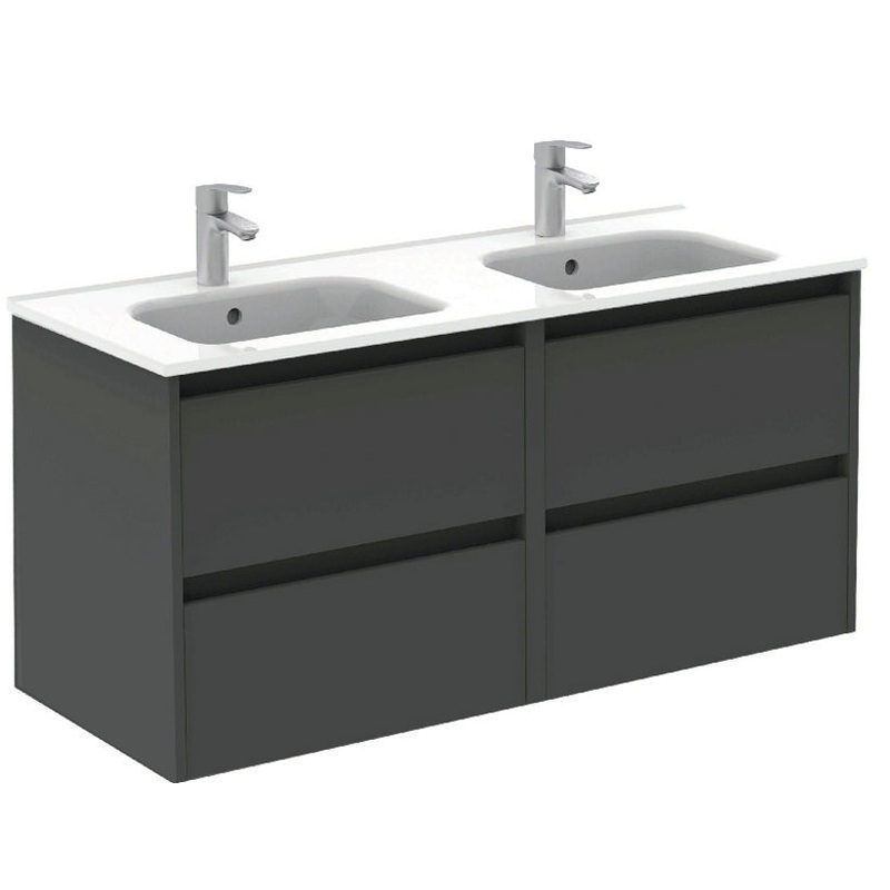 Smart Gloss Grey 4 Drawer 120cm Vanity U