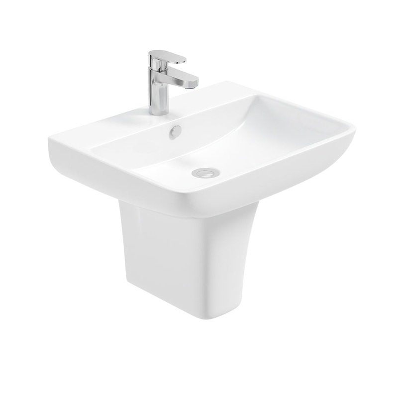 SOPHIA 55CM BASIN & SEMI PEDESTAL