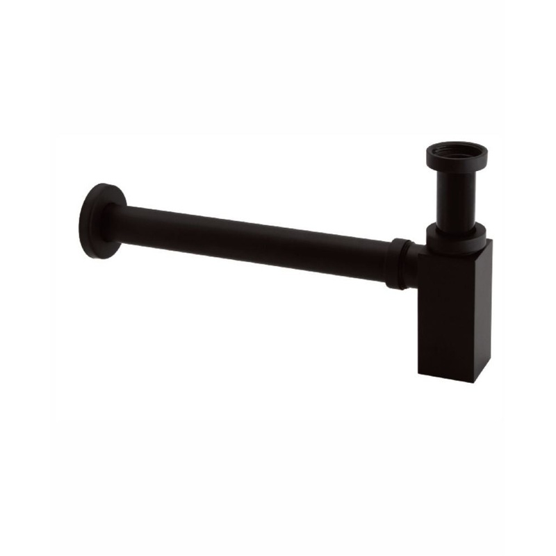 Sync Brass Square Bottle Trap Matt Black