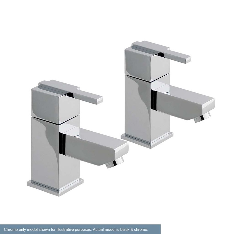 Eastbrook Prado 600 Black and Chrome 1/4 Turn Basin Taps
