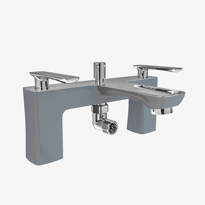 Eastbrook Helston Gloss Grey Bath Shower Mixer Tap – Inc Kit