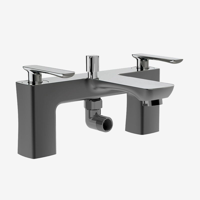 Eastbrook Helston Matt Anthracite Smooth Bath Shower Mixer Tap – Inc Kit
