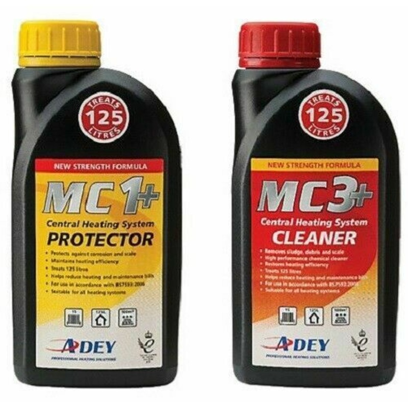 ADEY Central Heating System Protector MC1+ and Cleaner MC3+ Liquid 500ml