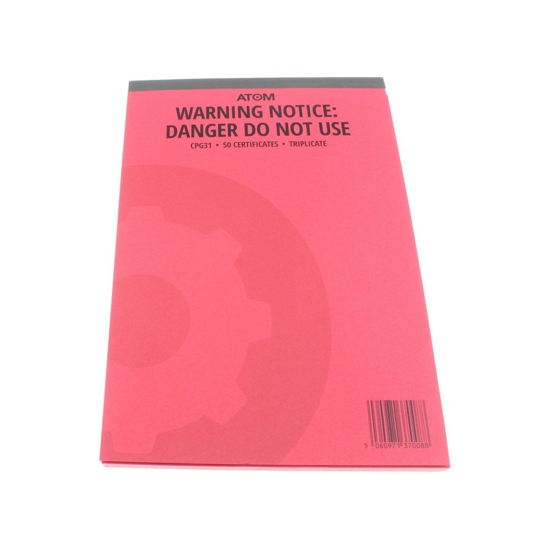 Atom AT-CPG30B-S-25 Service & Maintenance Record – Domestic – Pack of 25