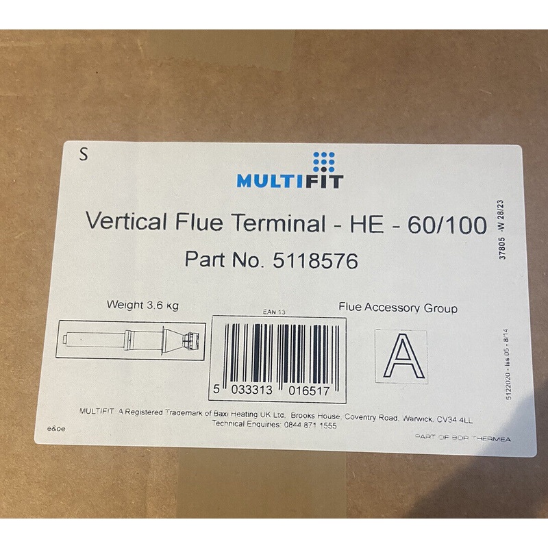 Baxi Vertical Boiler Flue Terminal Black 5118576