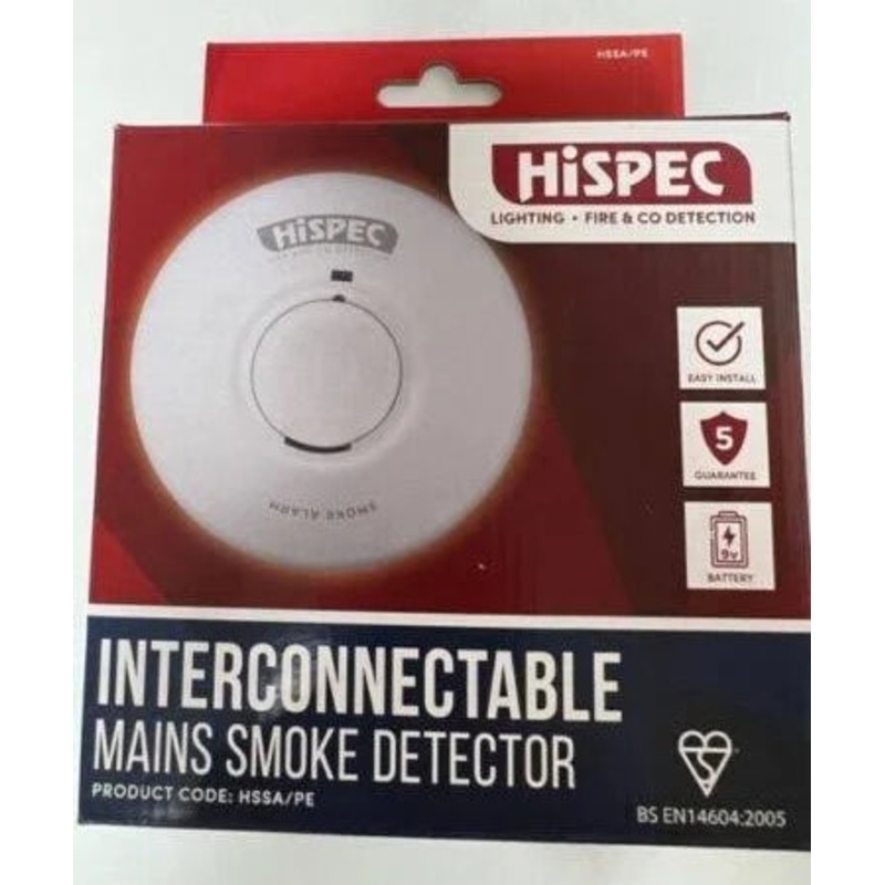 Hispec interconnectable main smoke detector product code : HSSA/PE – New
