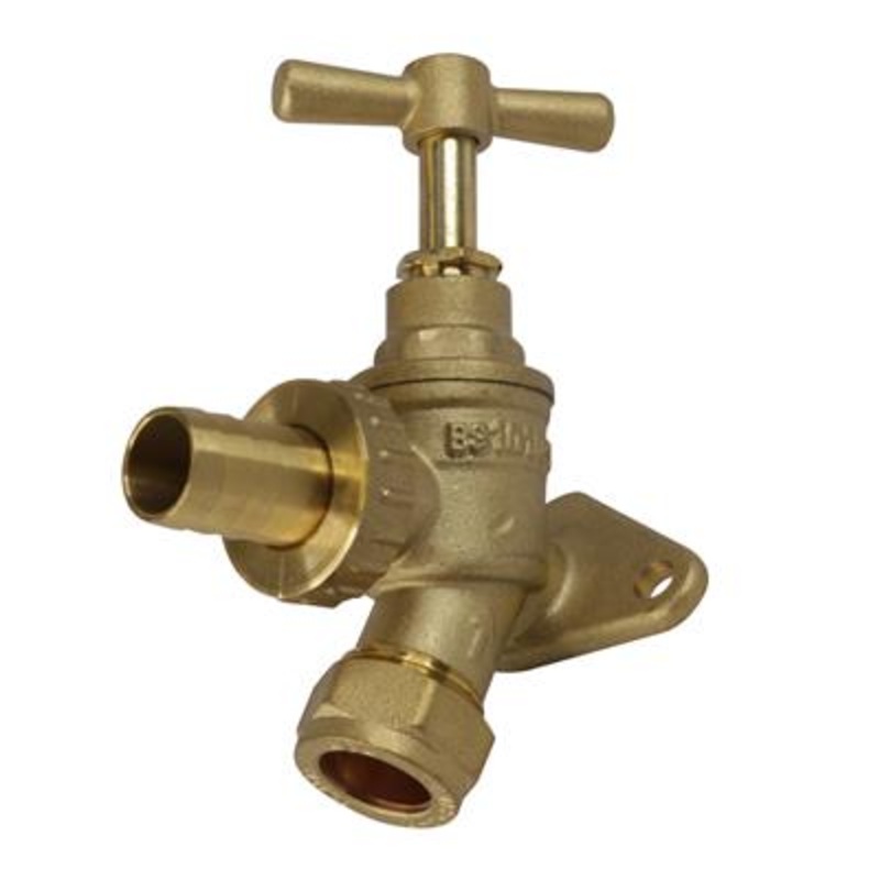 15mm x 1/2 WALL PLATE HOSE UNION BIBTAP Item No. BFHUBWP-D