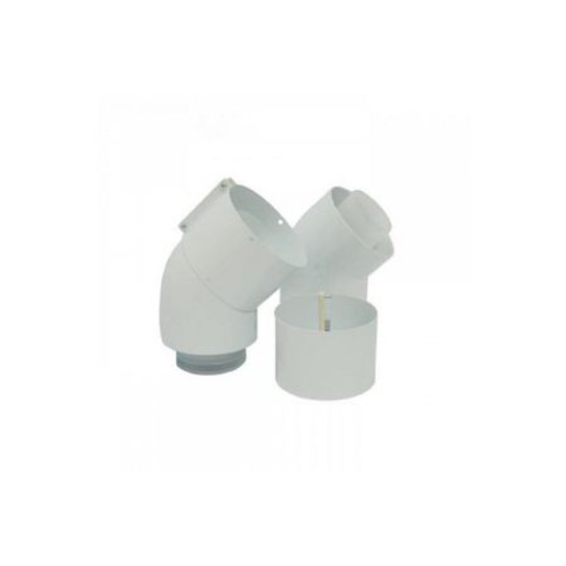 Glow-Worm 45 Degree Elbow Pipe Pair Polypropylene White 0020257010