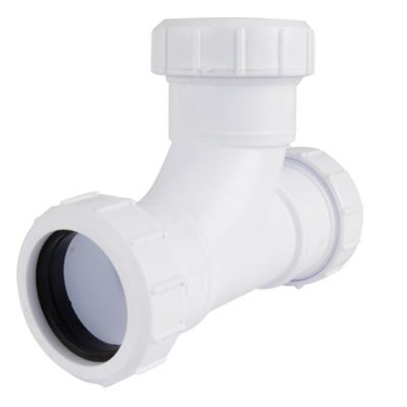 PLASTIC COMPRESSION 32mm TEE WHITE