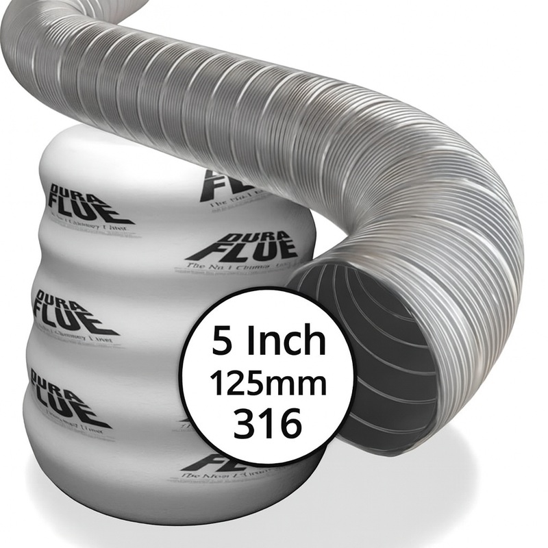 10 Metres  125mm  316 Grade Flue Liner