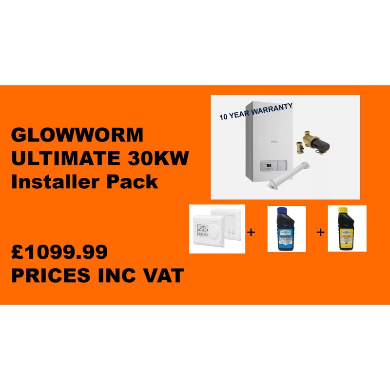 Glowworm Ultimate 3 30C Boiler+Flue+Filter+Installer PACK
