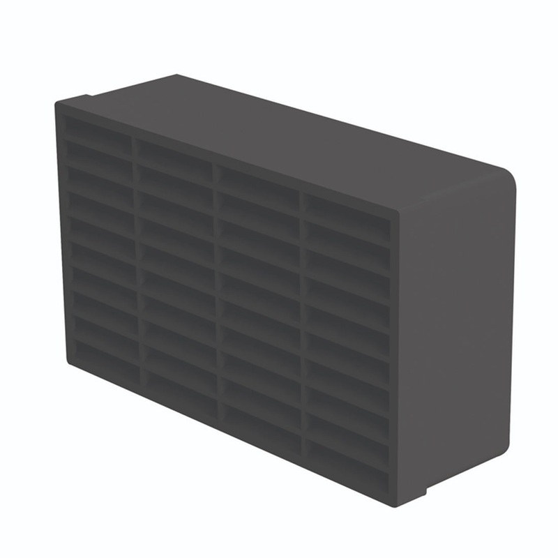220x90mm – Double airbrick with grille only – Black – (Requires 977)