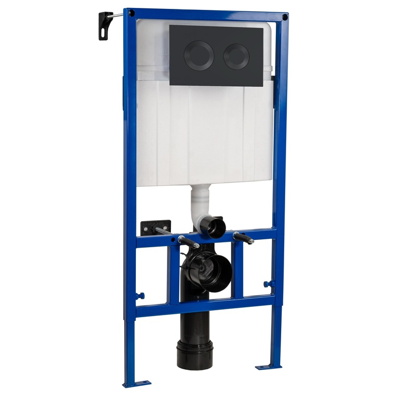 The Nuie Dual Flush Conc Cist Frame Round Plate provides a strong, stylish, and space-efficient solution for any modern bathroom. Designed for use with wall mounted toilets, this unit combines a sturdy stainless steel wall hanging toilet frame, a conceale