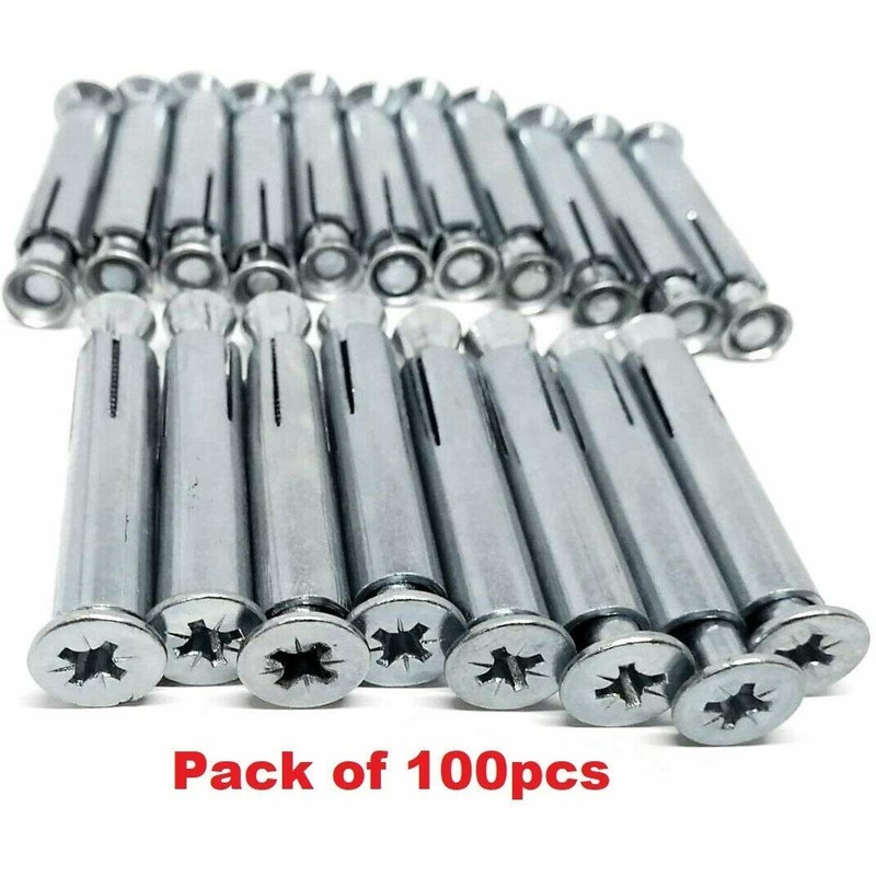 Quality Steel Screw Counter Sunk Sleeve Anchor Zinc Plated 6 x 60 mm ( 100 Pcs )
