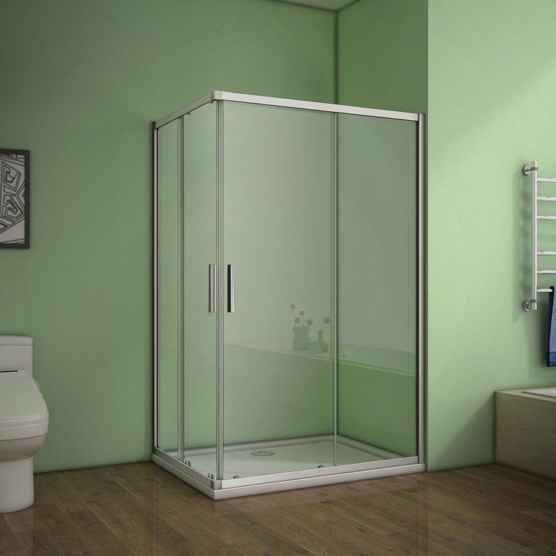 70-100x185cm Corner Entry Sliding Shower Cubicle Glass Door