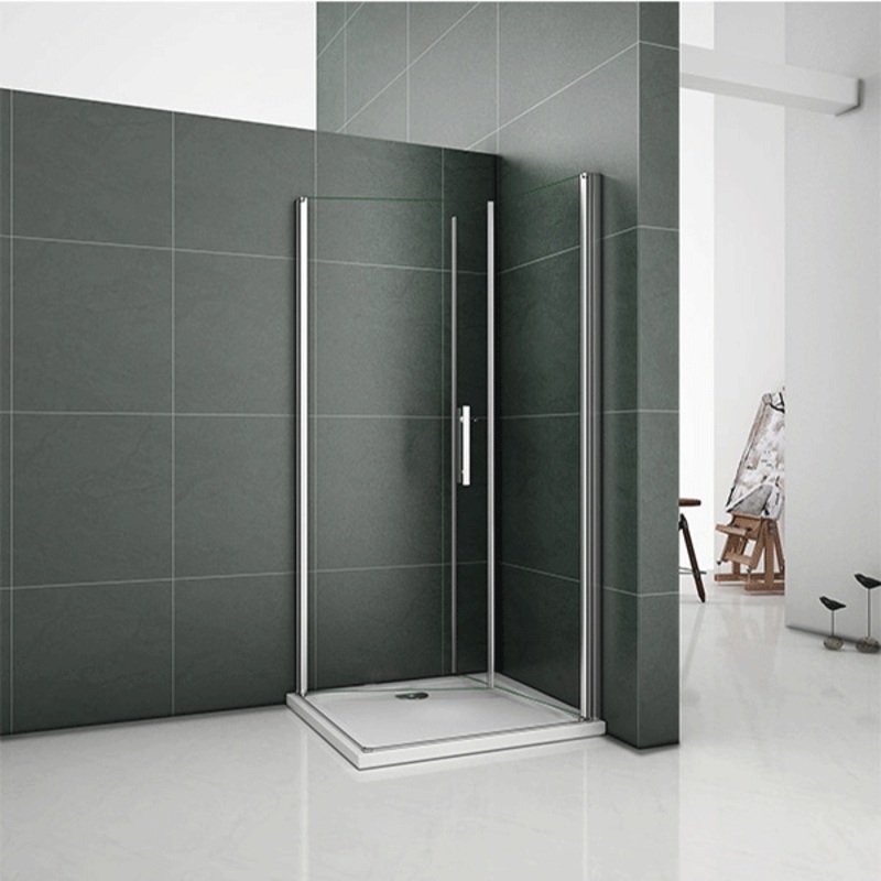 700|760| 800|900mm Chrome Double Frameless Shower doors,Tray Optional