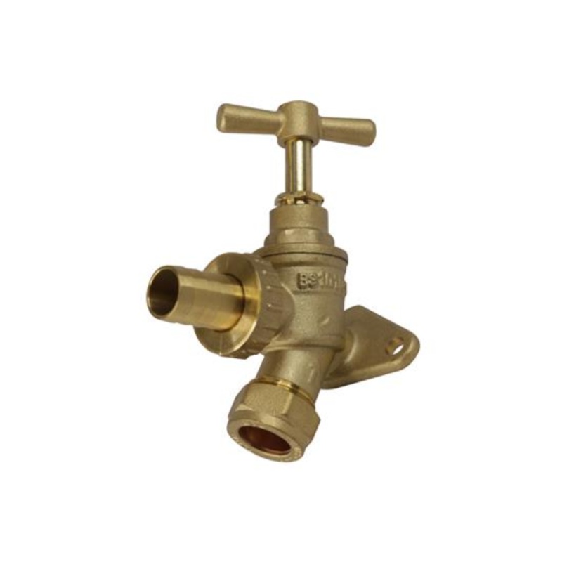 15mm x 1/2 Genbra Wall Plate Hose Union Bib Tap (Bronze)  BFHUBWP-D