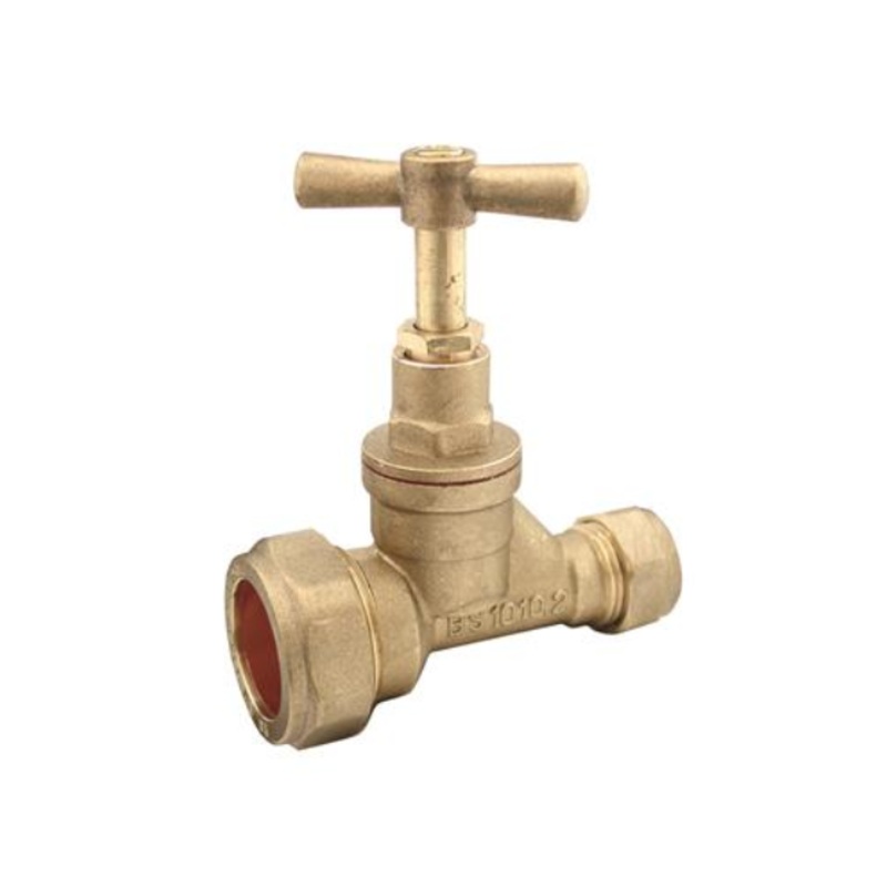 25mm x 22mm Genbra MDPE to Copper Stop Tap (Brass)  BFST-2522