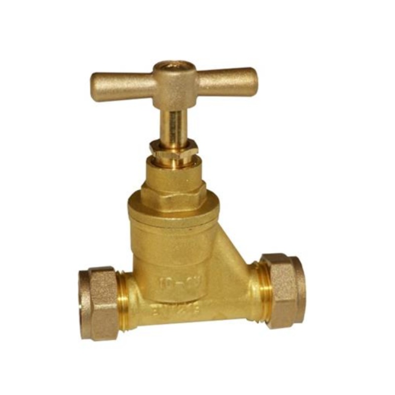 28mm Genbra British Standard Stop Tap Compression x Compression (Brass)  BFST-28