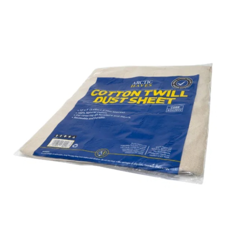 3.6m x 2.8m Cotton Dust Sheet – Arctic Hayes (Natural Beige)  AD62822