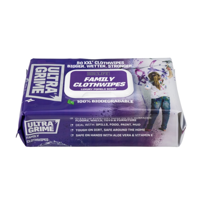 Pack of 80 Life Family Wipes – UltraGrime (White)  5610