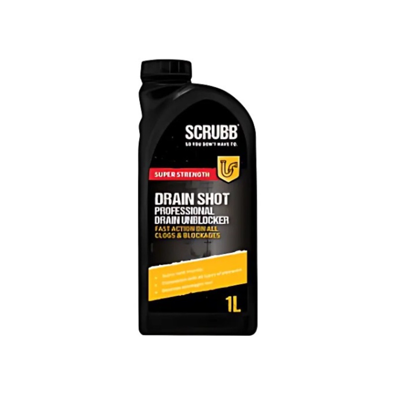 Scrubb Drain Shot  Professional Drain Unblocker (Clear) 1L  B99SC C100