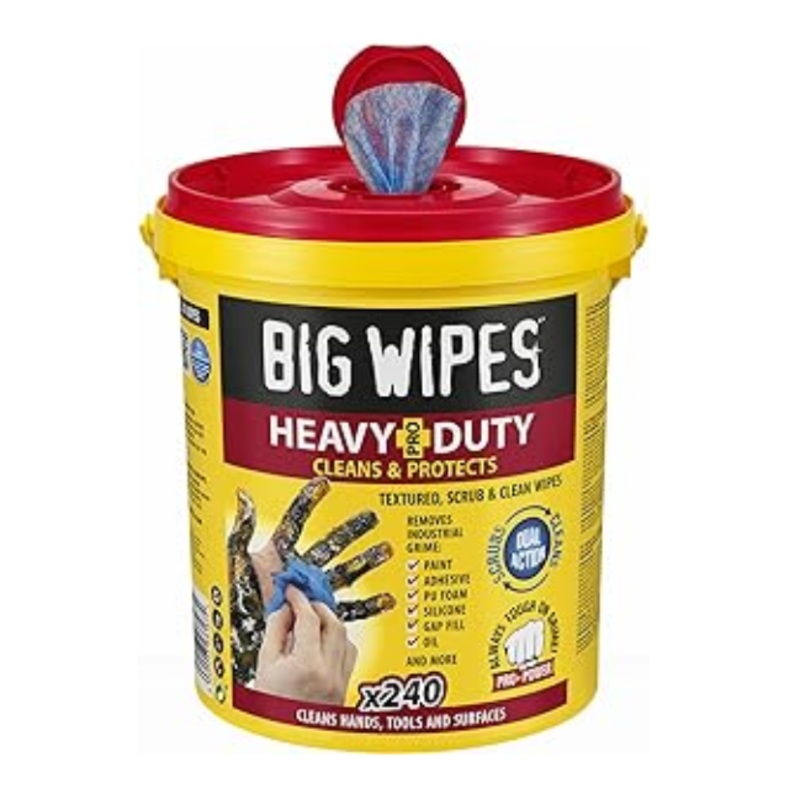 Tub of 240 Heavy Duty Pro+ Cleaning Wipes – Big Wipes (White)   2427-0000
