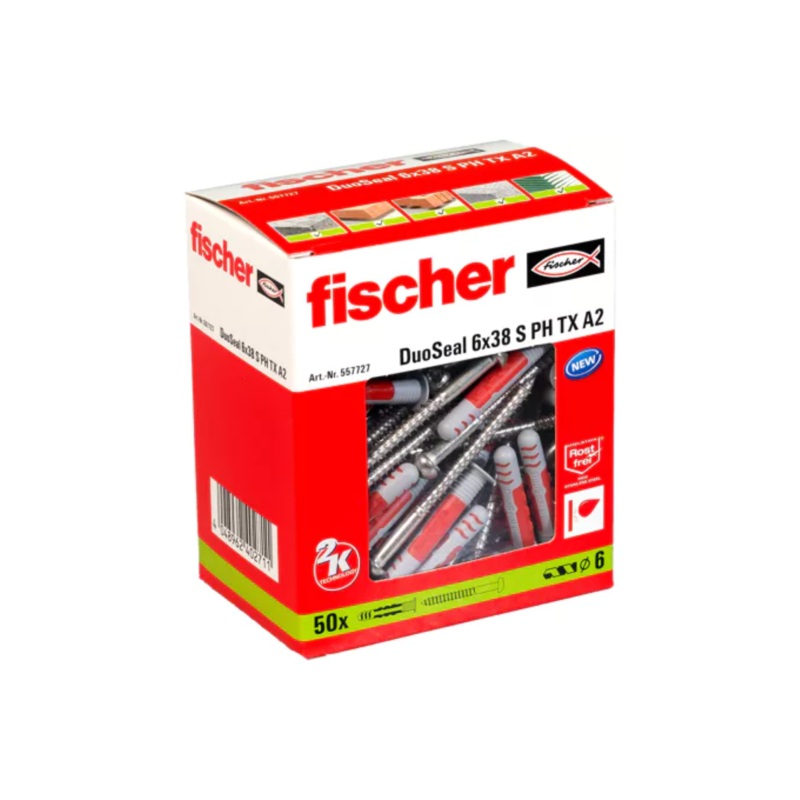 6mm x 38mm Duoseal S Ph Tx A2 – Fischer (Red) – 557727