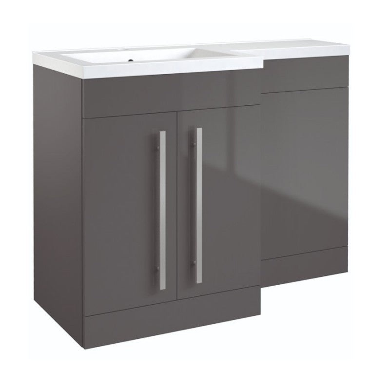 Ideal 2 Door L-Shaped Furniture Pack 1100mm – Grey Ash