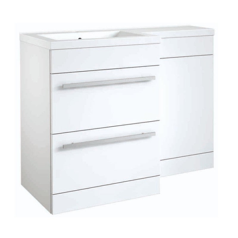 Ideal 2 Drawer L-Shaped Furniture Pack 1100mm – White Gloss