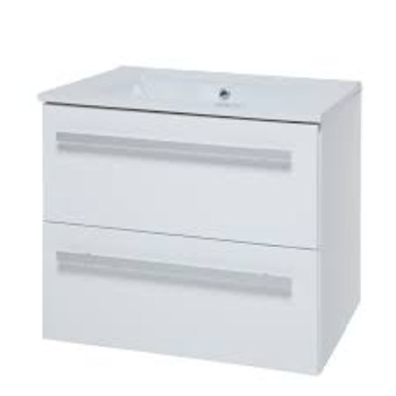 Classic 600mm Wall Mounted Drawer Unit & Basin – White