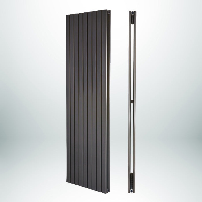 CARINA Flat Profile (D-Shape) Double Vertical Anthracite 1800mm(H) x 406mm(W) Designer Radiator