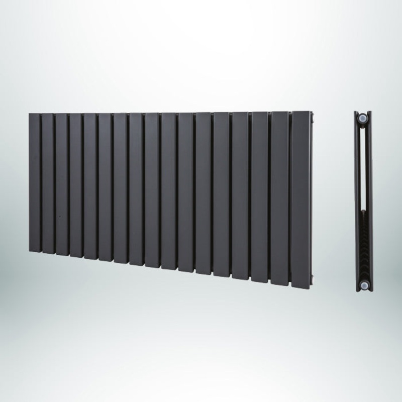 HYDRA Double Horizontal Anthracite 600mm(H) x 984mm(W) Designer Radiator