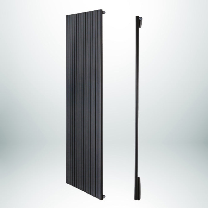 SCORPIUS D-Profile Single Vertical Anthracite 1800mm(H) x 406mm(W) Designer Radiator