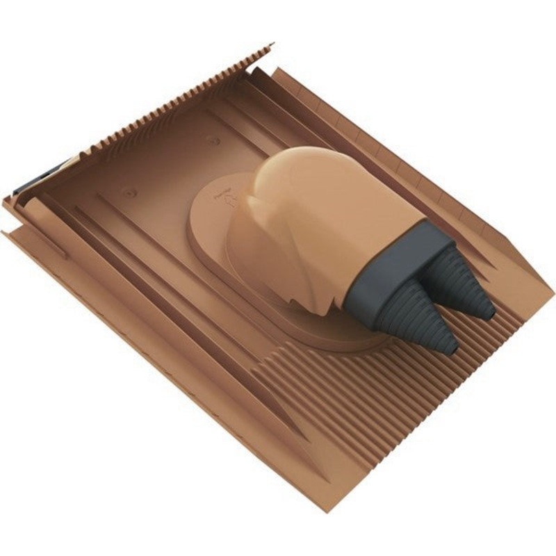 Viessmann Roof flashing for pantiles for flow and return pipes (brown)  – ZK02015