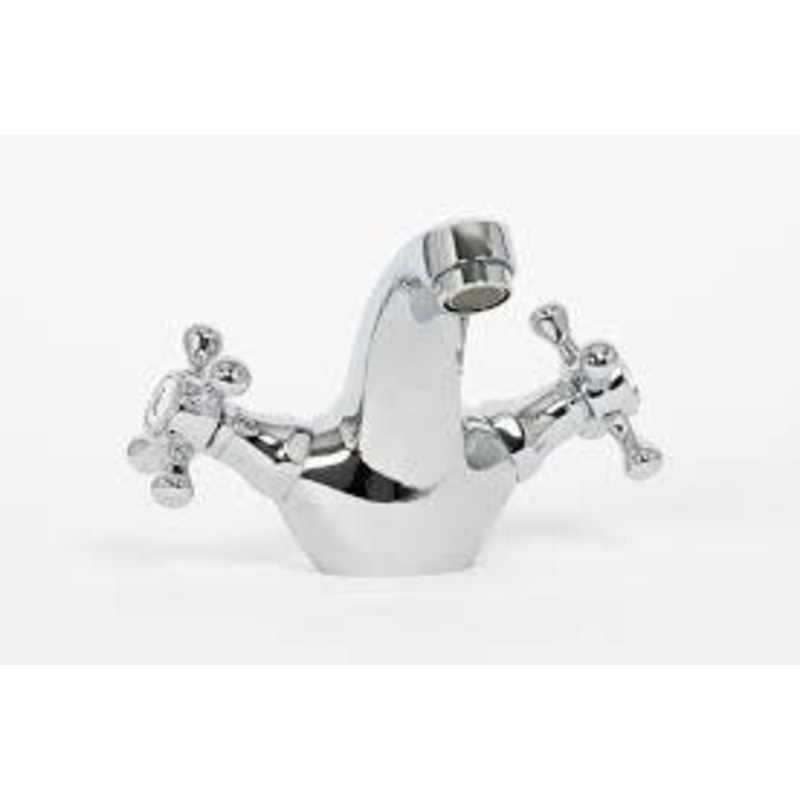 Plumbstore Traditional Chrome Basin Mixer Tap with Push Waste