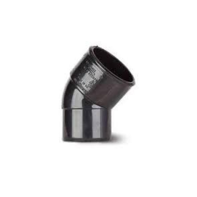 WS77B Floplast 40mm 45 degree Spigot Bend – Black