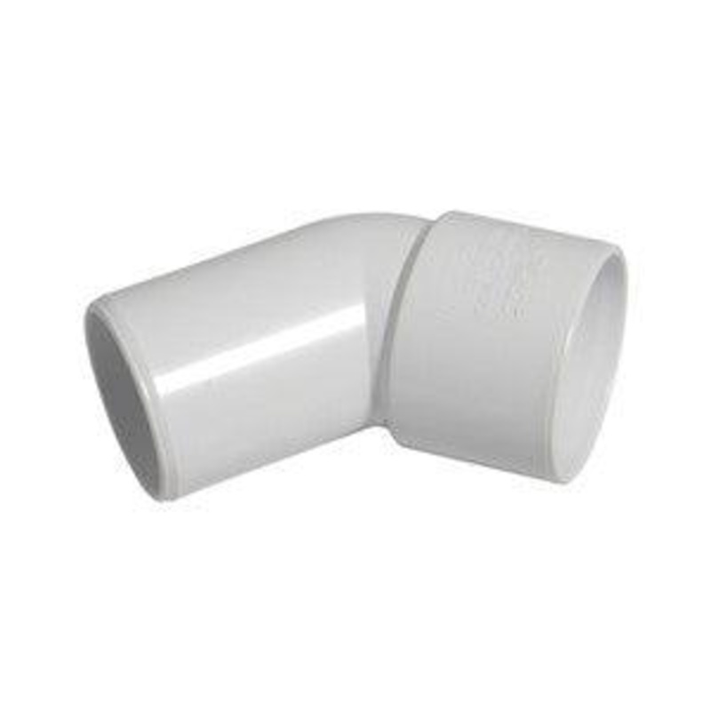 WS77W Floplast 40mm 45 degree Spigot Bend – White