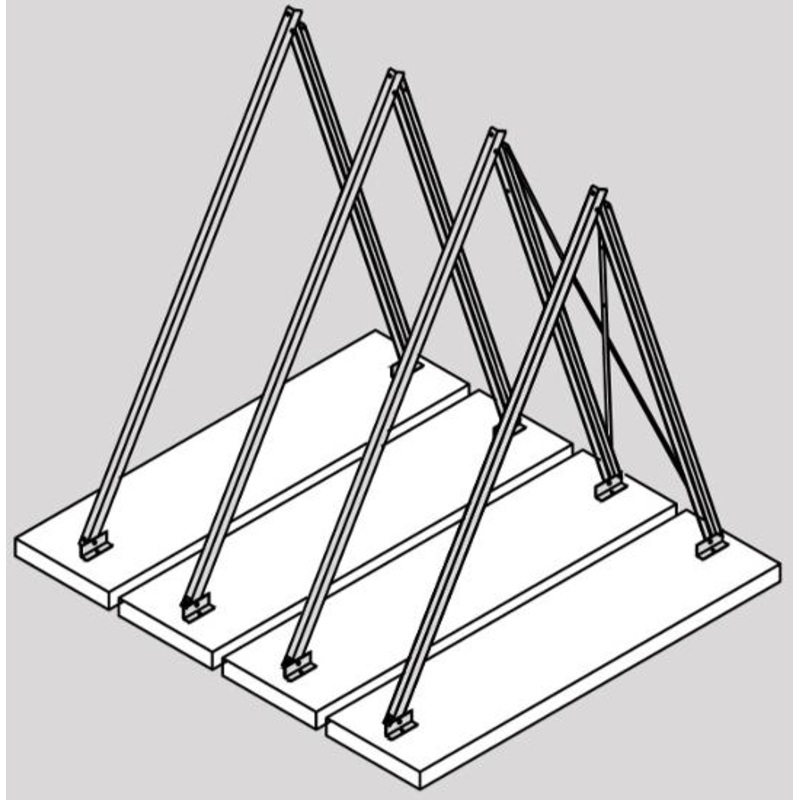 Viessmann Vitosol A-Frame Mounting Hdw  angled 25 to 50 for solar panels, Vitosol 300-TM vertical