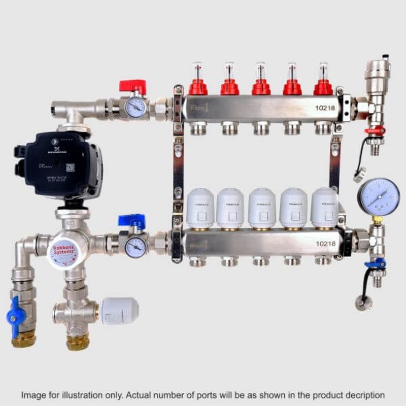 3 Port Stainless Steel pre-built Multizone Boiler Manifold ( Pre mounted )